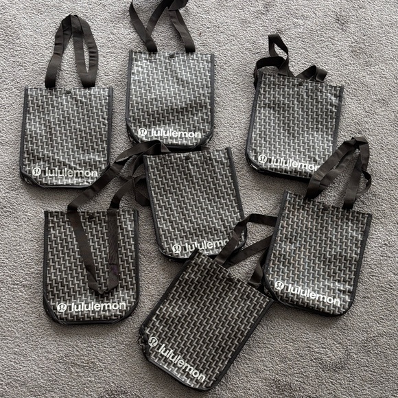 lululemon athletica Handbags - set of Lululemon Black Patterned Tote Bags